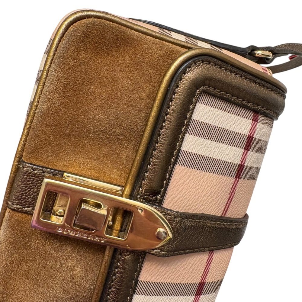 Burberry Beige Suede/Leather Berkeley Mini Crossbody Bag. - Picture 8 of 9